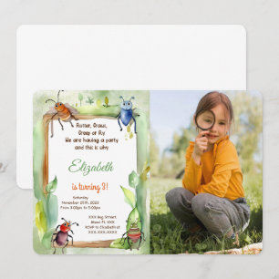 Invitación Fiesta de cumpleaños de Bug editable