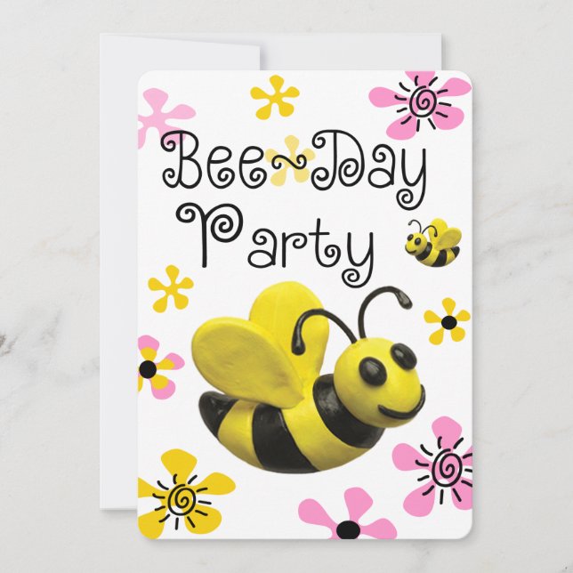 Invitación Fiesta de cumpleaños de Bumble Bee Bee (Anverso)