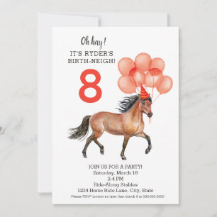 Invitación Fiesta de cumpleaños de caballo // Descarga de cua