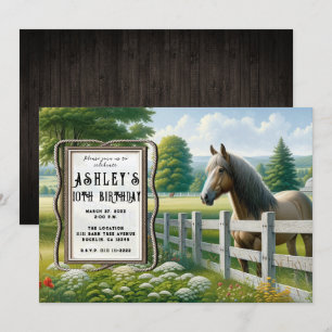 Invitación Fiesta de cumpleaños de caballo pony country