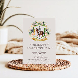 Invitación Fiesta de cumpleaños de caballos de tema ecuestre