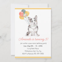 Fiesta de Cumpleaños de Cachorro Corgi Adorable