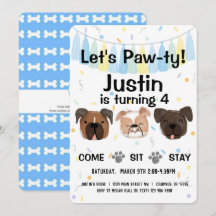 Fiesta de cumpleaños de cachorro neutral o niño
