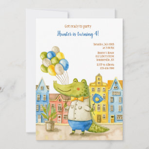 Invitación Fiesta de Cumpleaños de Caimán
