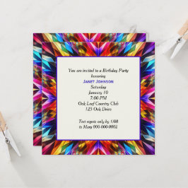 Invitación Fiesta de Cumpleaños de Caleidoscopio de Neón