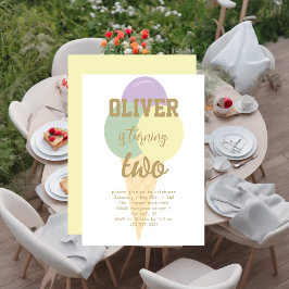 Invitación Fiesta de cumpleaños de caligrafía de Relieve meta