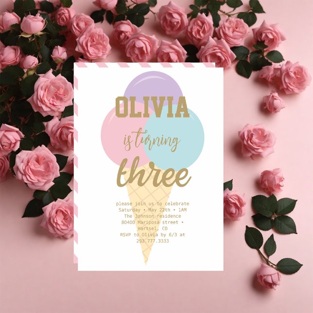 Invitación Fiesta de cumpleaños de caligrafía de Relieve meta (Subido por el creador)