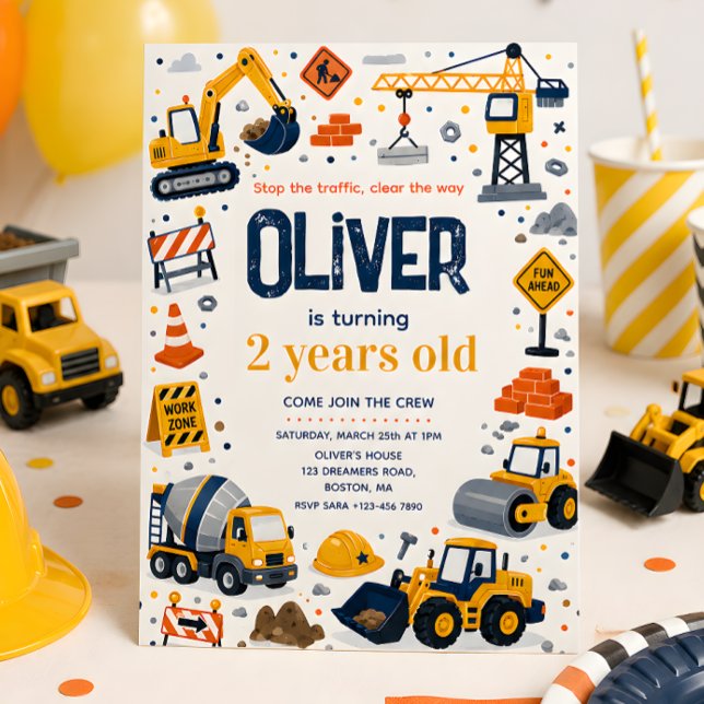 Invitación Fiesta de Cumpleaños de Camión de Construcción (Subido por el creador)