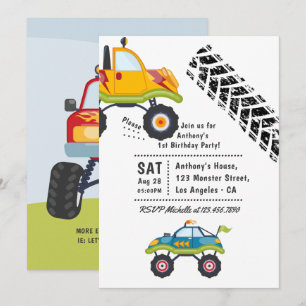 Invitación Fiesta de Cumpleaños de Camión Monstruo