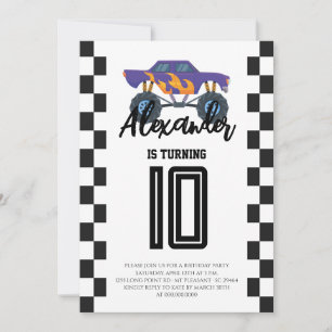 Invitación Fiesta de Cumpleaños de Camión Monstruo