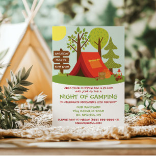 Invitación Fiesta de cumpleaños de Camp Out