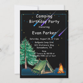 Invitación Fiesta de cumpleaños de Camp Out Boy