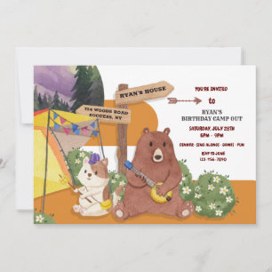 Invitación Fiesta de cumpleaños de Camping