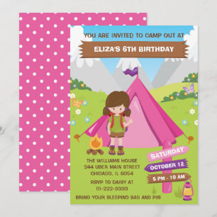 Invitación Fiesta de cumpleaños de camping al aire libre Chic