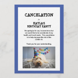 Invitación Fiesta de cumpleaños de cancelación - Virus Corona