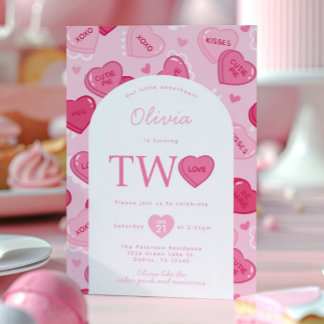 Invitación Fiesta de Cumpleaños de Caramelo de San Valentín