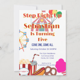 Invitación Fiesta de cumpleaños de carnaval con carpas y boca