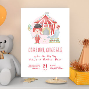 Invitación Fiesta de Cumpleaños de Carnaval Divertido 1er Cum