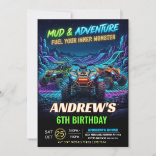 Invitación Fiesta de Cumpleaños de Carrera de Cuadriciclos Ne