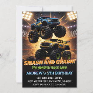 Invitación Fiesta de cumpleaños de Carreras de Camión Persona
