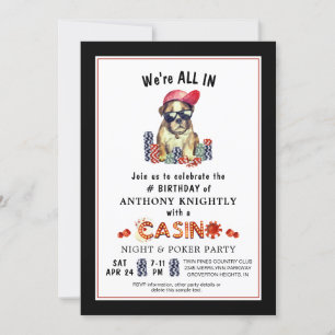 Invitación Fiesta de cumpleaños de Casino Poker