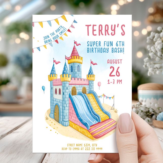 Invitación Fiesta de cumpleaños de Castle Slide (Subido por el creador)