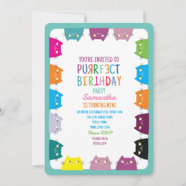 Invitación Fiesta de cumpleaños de Cat Purrfect