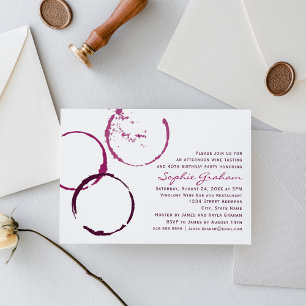 Invitación Fiesta de Cumpleaños de Cata de Vino de Borgoña
