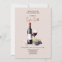 Invitación Fiesta de cumpleaños de celebración de vinos