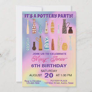 Invitación Fiesta de Cumpleaños de Cerámica