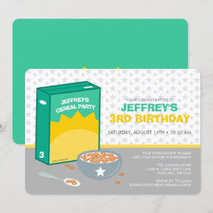 Invitación Fiesta de cumpleaños de cereales