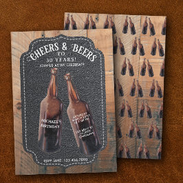 Invitación Fiesta de cumpleaños de cerveza Cheers and Beers 3