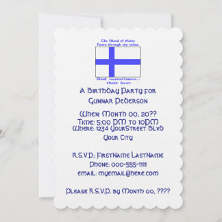 Invitación Fiesta de Cumpleaños de Cerveza Sangre Finlandesa 
