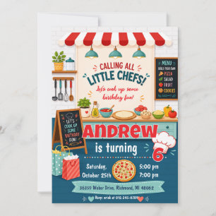 Invitación Fiesta de cumpleaños de chef de cocina personaliza