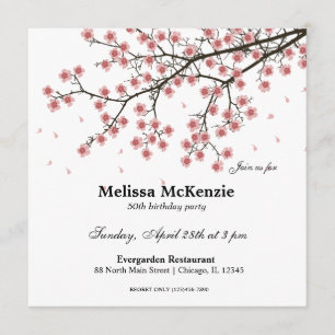 Invitación Fiesta de cumpleaños de Cherry Blossom
