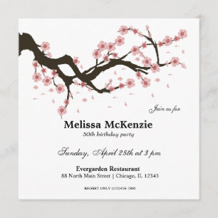 Invitación Fiesta de cumpleaños de Cherry Blossom