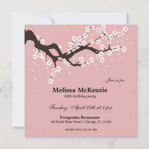 Invitación Fiesta de cumpleaños de Cherry Blossom