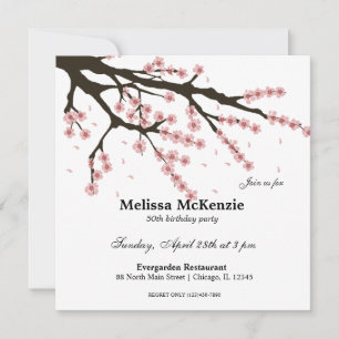 Invitación Fiesta de cumpleaños de Cherry Blossom
