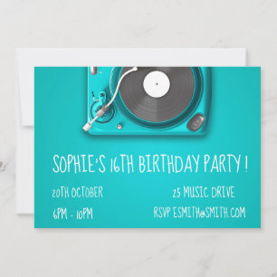 Invitación fiesta de cumpleaños de chica adolescente funky co