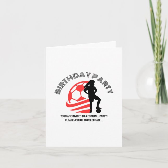 Invitación Fiesta de cumpleaños de Chica de fútbol, regalo de (Anverso)