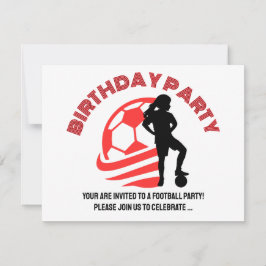 Invitación Fiesta de cumpleaños de Chica de fútbol, regalo de