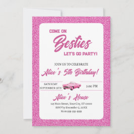 Invitación Fiesta de cumpleaños de Chica de muñecas rosadas