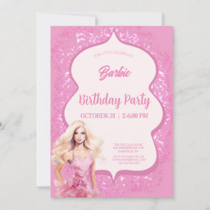 Invitación Fiesta de cumpleaños de Chica de muñecas rosadas