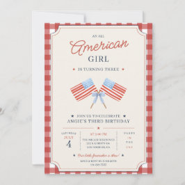 Invitación Fiesta de cumpleaños de chica muy americana