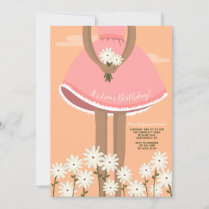 Invitación Fiesta de cumpleaños de chica Picando flores