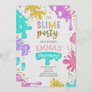 Invitación Fiesta de cumpleaños de chica Slime