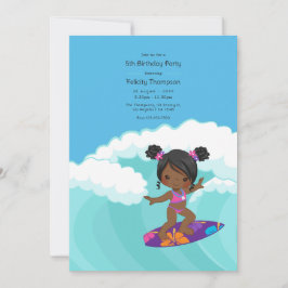 Invitación Fiesta de Cumpleaños de Chica Surfista