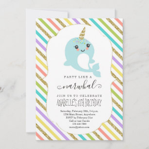 Invitación Fiesta de cumpleaños de chicas con temática de nar