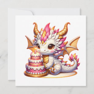 Invitación Fiesta de cumpleaños de Chicas de dragones blancos