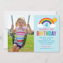 Fiesta de Cumpleaños de Chicas Foto Cielo Arcoíris